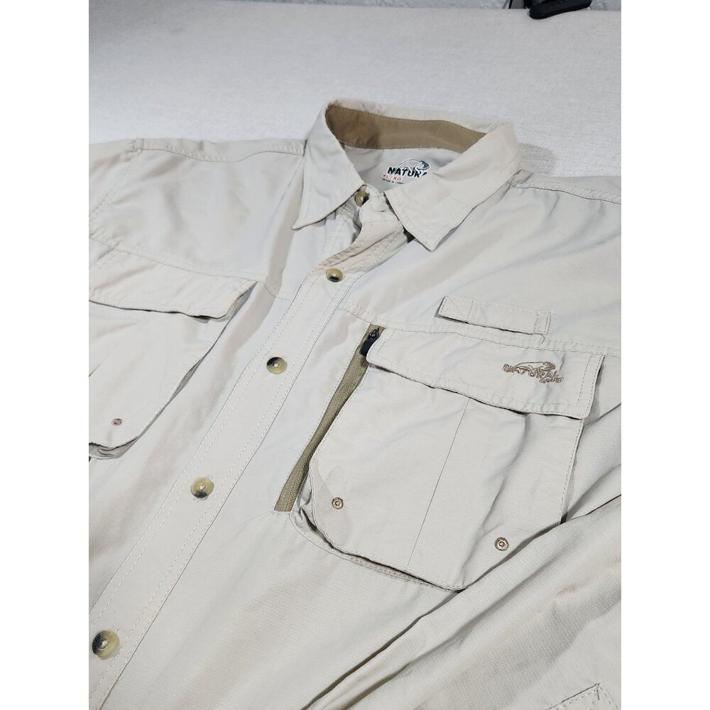 Natural Gear Men's Outdoor Long Sleeve Shirt Khaki, Nylon, Polyester, Sz XL #056